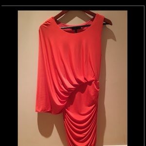 Orange/peach knee length dress